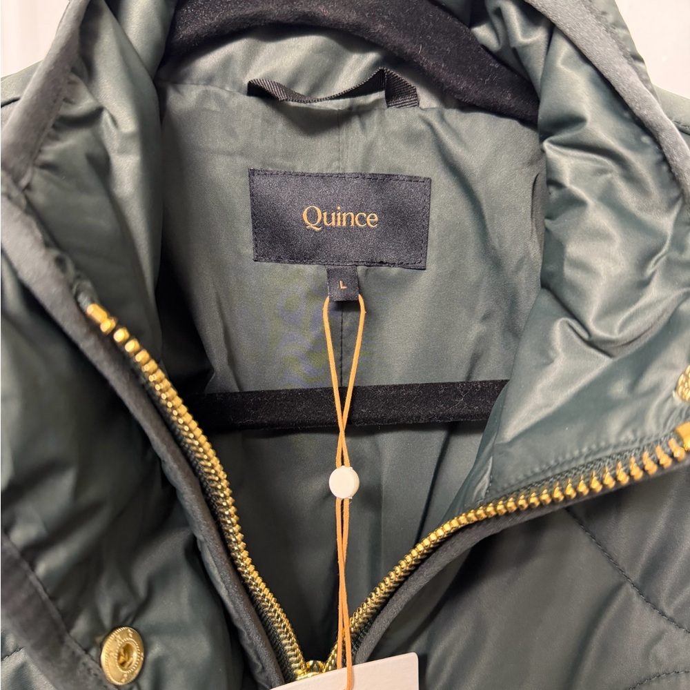 Quince Dark Green Quilted Puffer Jacket NWT - Picture 3 of 4